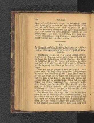 XV. Verhütung und vernünftige Behandlung der Krankheiten