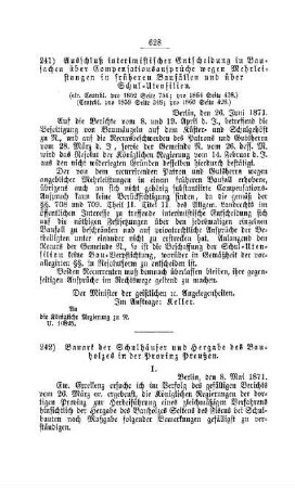 Bauart der Schulhäuser und Hergabe des Bauholzes in der Provinz Preußen : [V. Elementarschulwesen]