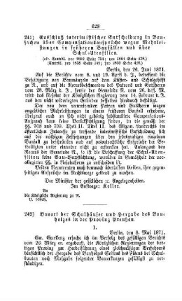 Bauart der Schulhäuser und Hergabe des Bauholzes in der Provinz Preußen : [V. Elementarschulwesen]