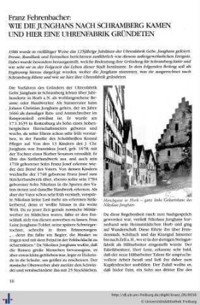 Wie die Junghans nach Schramberg kamen und hier eine Uhrenfabrik gründeten.