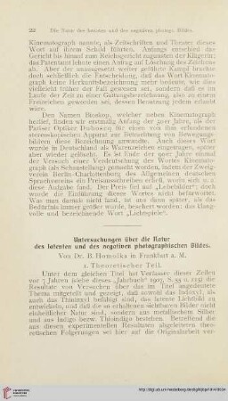 Untersuchungen über die Natur des latenten und des negativen photographischen Bildes