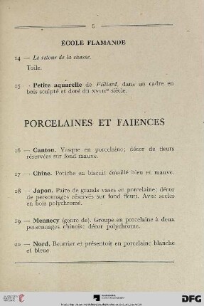 Porcelaines et faiences (Nr. 16-36)