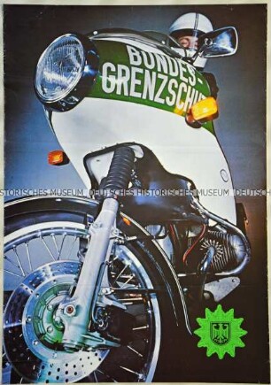 Anwerbeplakat für den Bundesgrenzschutz (Motiv: Motorrad)