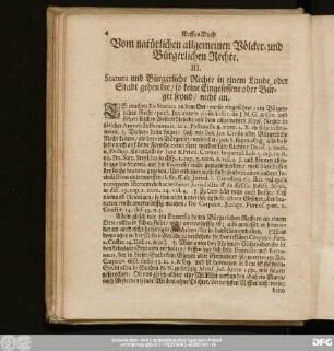 Vom natürlichen allgemeinen Völcker- und Bürgerlichen Rechte.