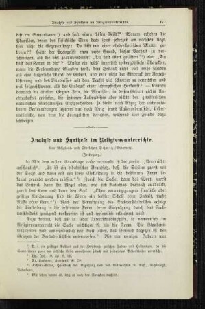 Analyse und Synthese im Religionsunterrichte : (Fortsetzung)