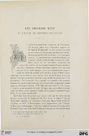 4. Pér. 6.1911: Les peintres Witz et l'École de peinture en Savoie