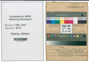 Entnazifizierung Wilhelm Reising , geb. 26.02.1895 (Schulhausmeister)