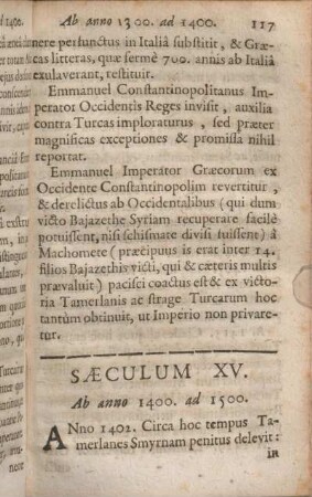 Saeculum XV. Ab anno 1400. ad 1500.