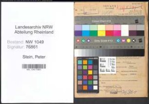 Entnazifizierung Peter Stein , geb. 17.06.1897 (Werkmeister)