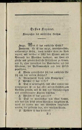 Erstes Kapitel. Kennzeichen des natürlichen Gesetzes.
