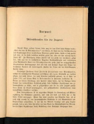 Vorwort zum Münchhausen für die Jugend