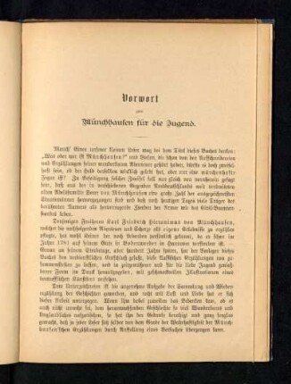 Vorwort zum Münchhausen für die Jugend
