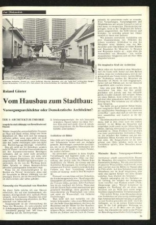 Vom Hausbau zum Stadtbau