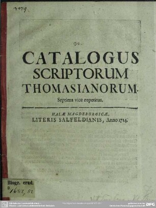 Catalogus Scriptorum Thomasianorum