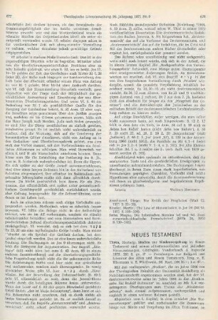678-681 [Rezension] Thyen, Hartwig, Studien zur Sündenvergebung