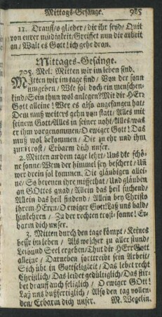 Mittages-Gesänge.