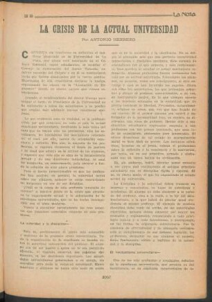 La crisis de la actual universidad