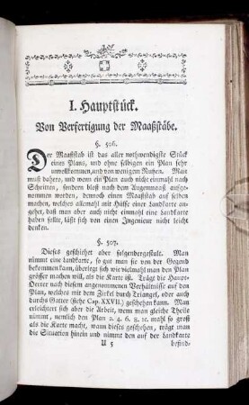 I. Hauptstück. Von Verfertigung der Maaßstäbe.