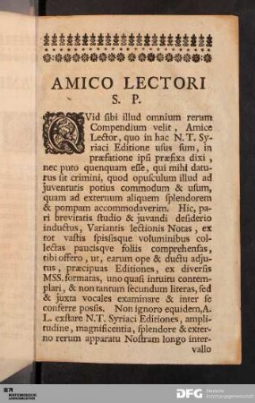 Praefatio ad lectorem