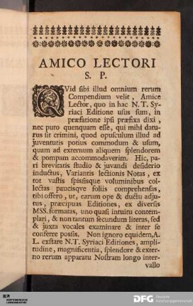 Praefatio ad lectorem