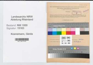 Entnazifizierung Gerda Koenemann, geb. 09.02.1920 (Lehrerin)