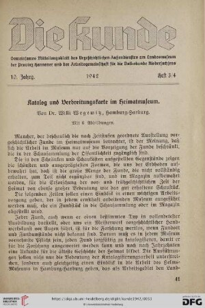 10: Katalog und Verbreitungskarte im Heimatmuseum