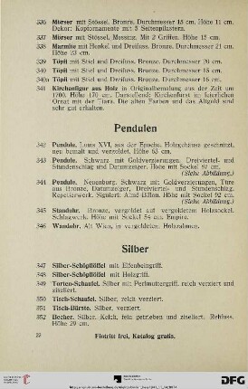 Pendulen (Nr. 342-346)