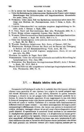 XV. Malattie infettive della pelle.