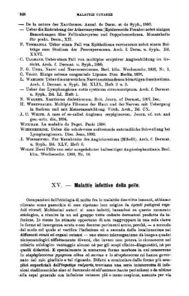 XV. Malattie infettive della pelle.