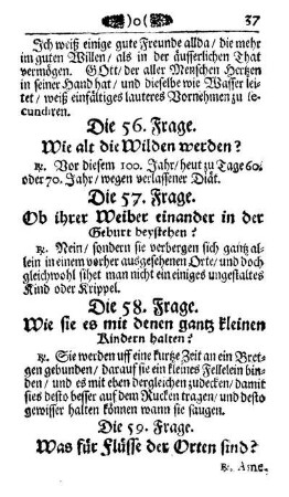 Die 58. Frage. Wie sie es mit denen gantz kleinen Kindern halten ?