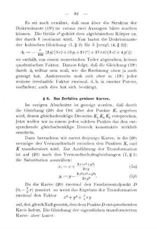 § 6. Das Zerfallen gewisser Kurven.