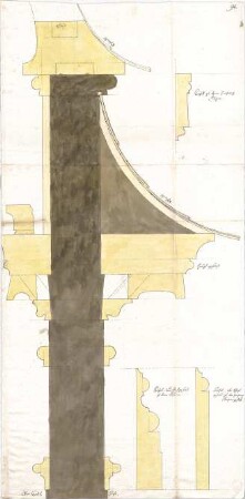 Pedetti, Peter Moritz (Maurizio); Eichstätt; Sommerresidenz (Codex Aureatinus) - Dachanschluss (Schnitte)