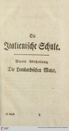 Vierte Abtheilung: Die Lombardischen Maler