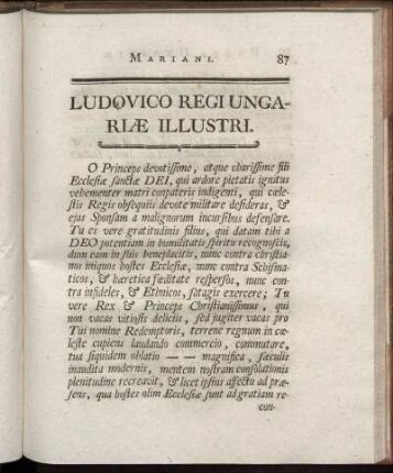 Ludovico Regi Ungariæ Illustri.