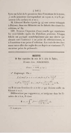 Identité de deux expressions du reste de la série de Taylor.