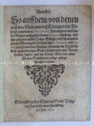 Beschlüsse des Prager Landtages von 1619