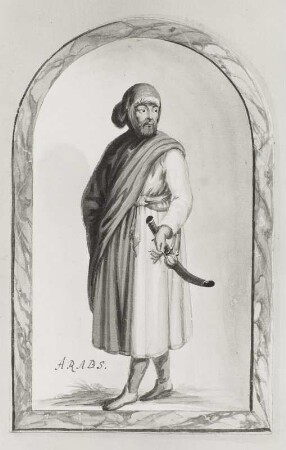 Arabs (Araber) : Arabs (Araber). Illustration aus dem Skizzenbuch "Nationes". Deckfarbe, 18,4 x 12,0 cm. Dresden, Kupferstich-Kabinett Ca 97
