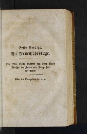 [Erste Predigt. - Fünfte Predigt.]