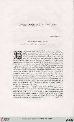 Correspondance de Londres