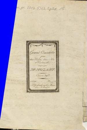 Grand quintetto : pour 2 violons, 2 alto et violoncelle ; Oeuvre 39me