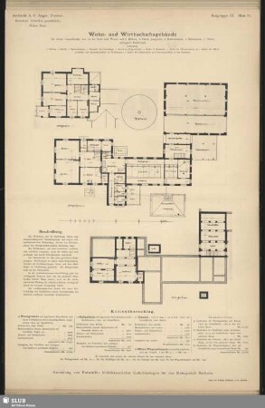 Architekt A.C. Anger, Dresden. Kennwort: "Ländlich gemüthtlich" Dritter Preis. Wohn- und Wirthschaftsgebäude
