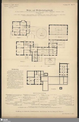 Architekt A.C. Anger, Dresden. Kennwort: "Ländlich gemüthtlich" Dritter Preis. Wohn- und Wirthschaftsgebäude