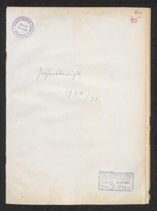1934/35: Jahresbericht ... - 1934/35