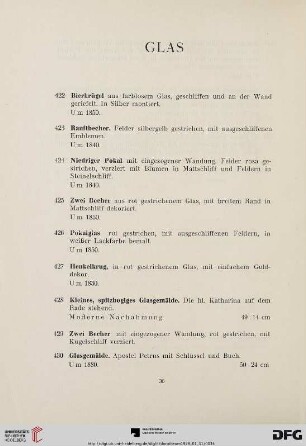 Glas (Nr. 422-438)