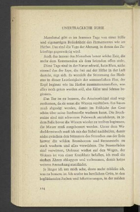 Unerträgliche Ruhe