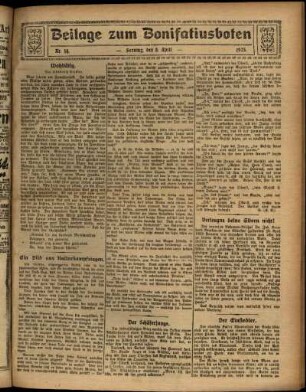 Zweite Ausgabe vom Sonntag, den 05. April 1925.