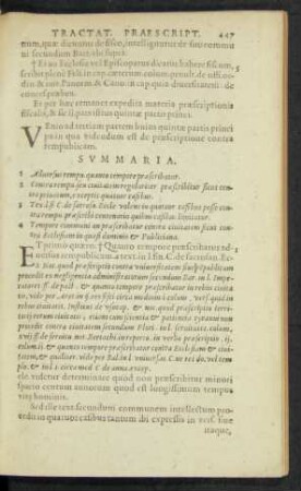 Venio ad tertiam partem huius quintae partis principa. ...