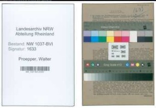Entnazifizierung Walter Proepper , geb. 29.01.1897 (Lehrer)