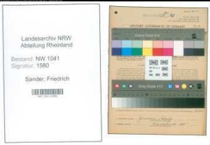 Entnazifizierung Friedrich Sander , geb. 27.11.1905 (Zollbeamter)