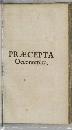 Praecepta Oeconomica